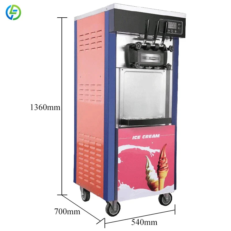 Customized Ice Cream Making Machine 20L/H Automatic Icecream Makers Commercial Yogurt Soft Serve Ice Cream Machine for Business