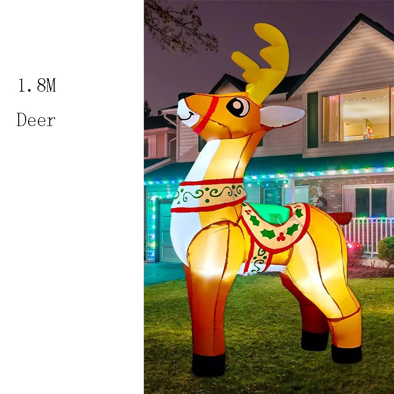2023 LED Air Inflatable Santa Claus Snowman Elk Outdoor Garden Airblown New Year Christmas Decoration Gift For Kids Children Toy