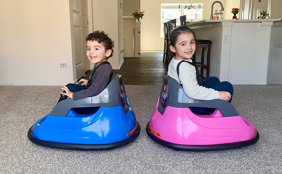 12V Car, Electric Kids Bumper Car for Toddlers 1.5-5 w/Remote Control, 3 Speeds - Purple