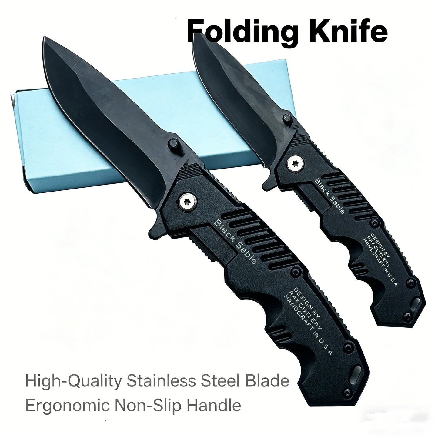 This multi-functional all-in-one folding knife is a portable tool for outdoor camping, hiking, survival, and household peeling