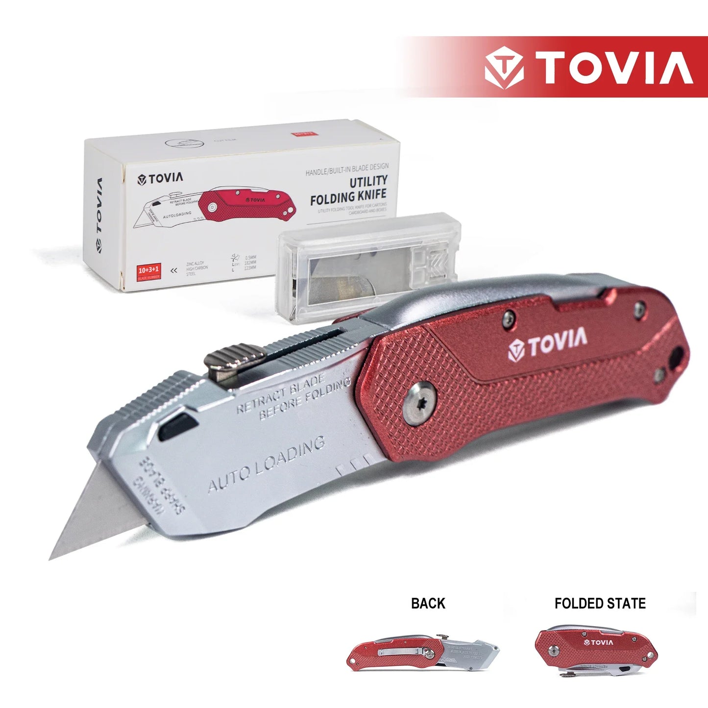This folding utility knife is equipped with 13 blades, is compact and lightweight, and can be quickly replaced. It is very suita