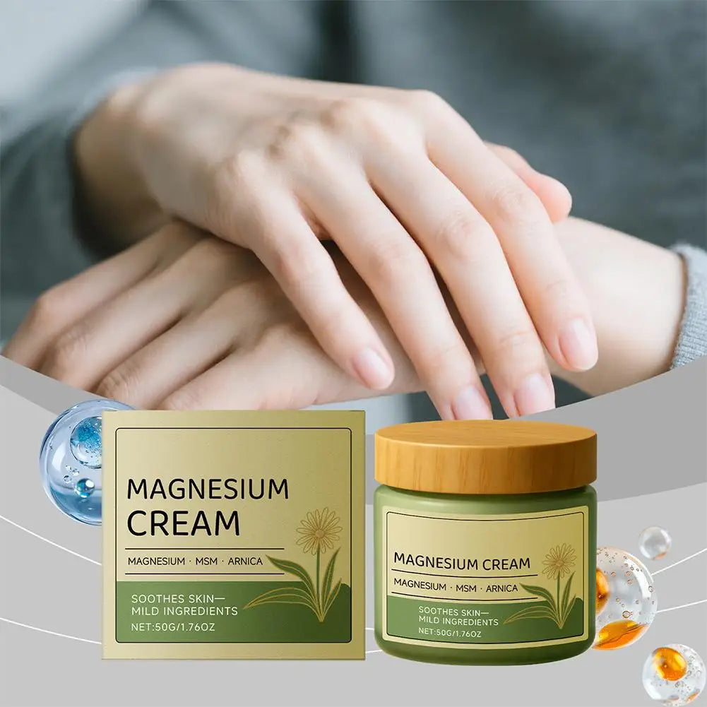 Total Relief Magnesium Body Cream, Nerve-Soothing Formula with MSM & Arnica for Daily Moisturizing & Skin Comfort Not Greasy