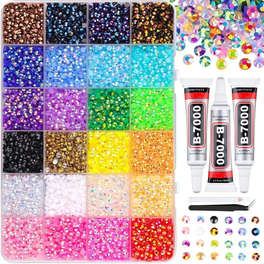 Multicolor Resin Rhinestone Kit Sparkling DIY Decoration Jelly Rhinestones Diamond Art Bedazzling Rhinestones