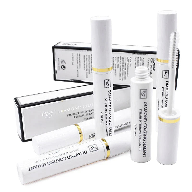2 Bottles  EONBEAUT Eyelash Extensions Diamond Coating Sealant Black Coat Sealer Protective Longer Life 10ml Transparent