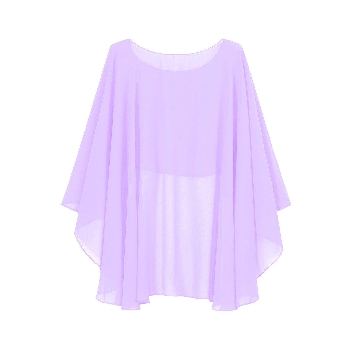 Women Chiffon Solid Pullover Capes Shawl Hi-low Hem Thin Soft Shrug Ponchos for Wedding Bridal Bridesmaid Evening Party Dress