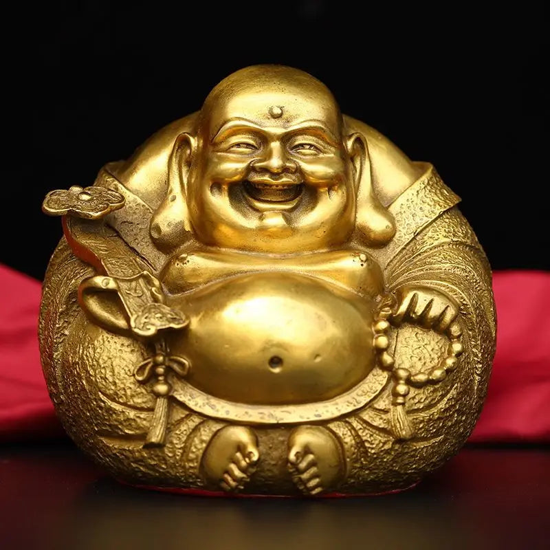 Open light pure copper Ruyi Maitreya Buddha Statue figure Home Furnishing Feng Shui  buddha ornament