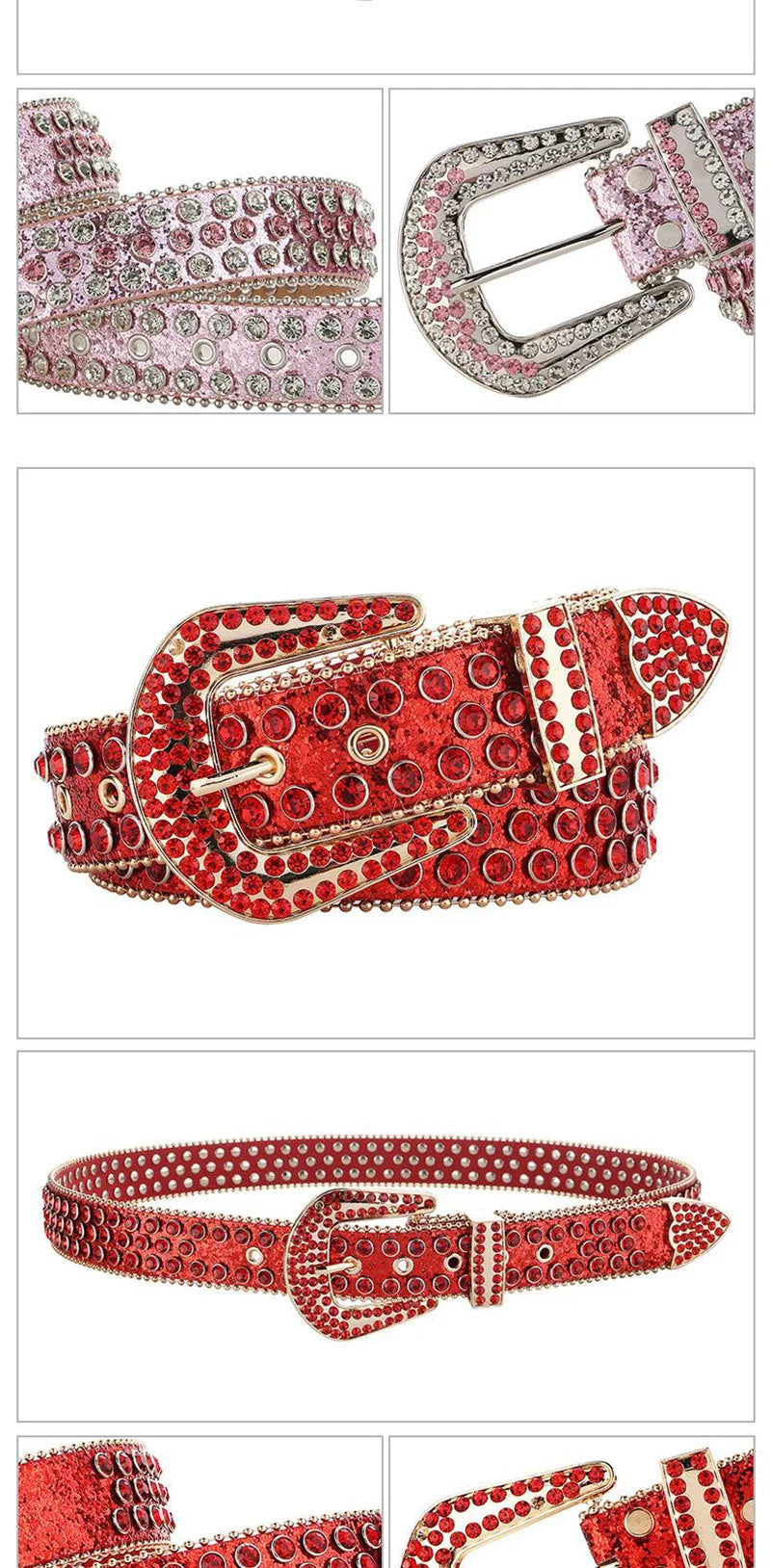 Luxury Designer Belts For Women With Gems Studded Waistband Gothic Black Western Style Fashion Buckle Pin Belt Female Hip Hop