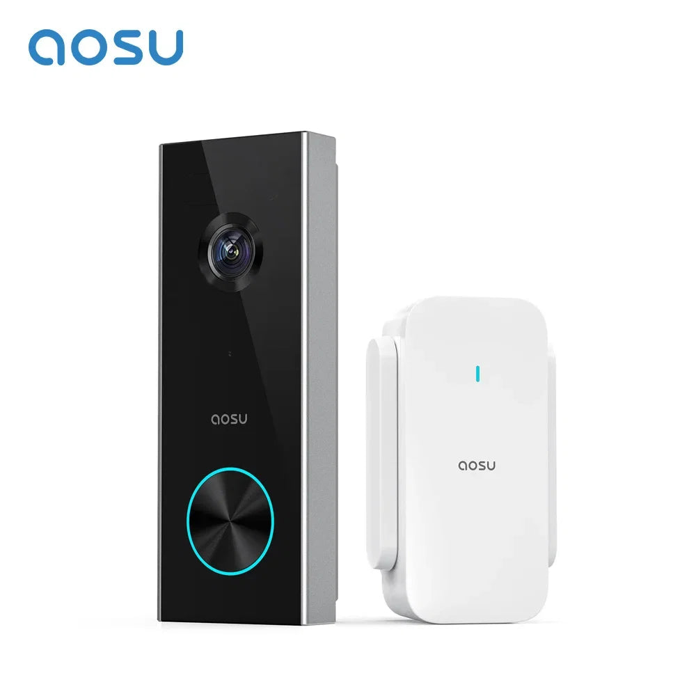 AOSU 3MP WiFi Doorbell 5000 mAh Battery Wireless Video Intercom AI Human Detection 2-way Audio Smart Door Bell Support Alexa