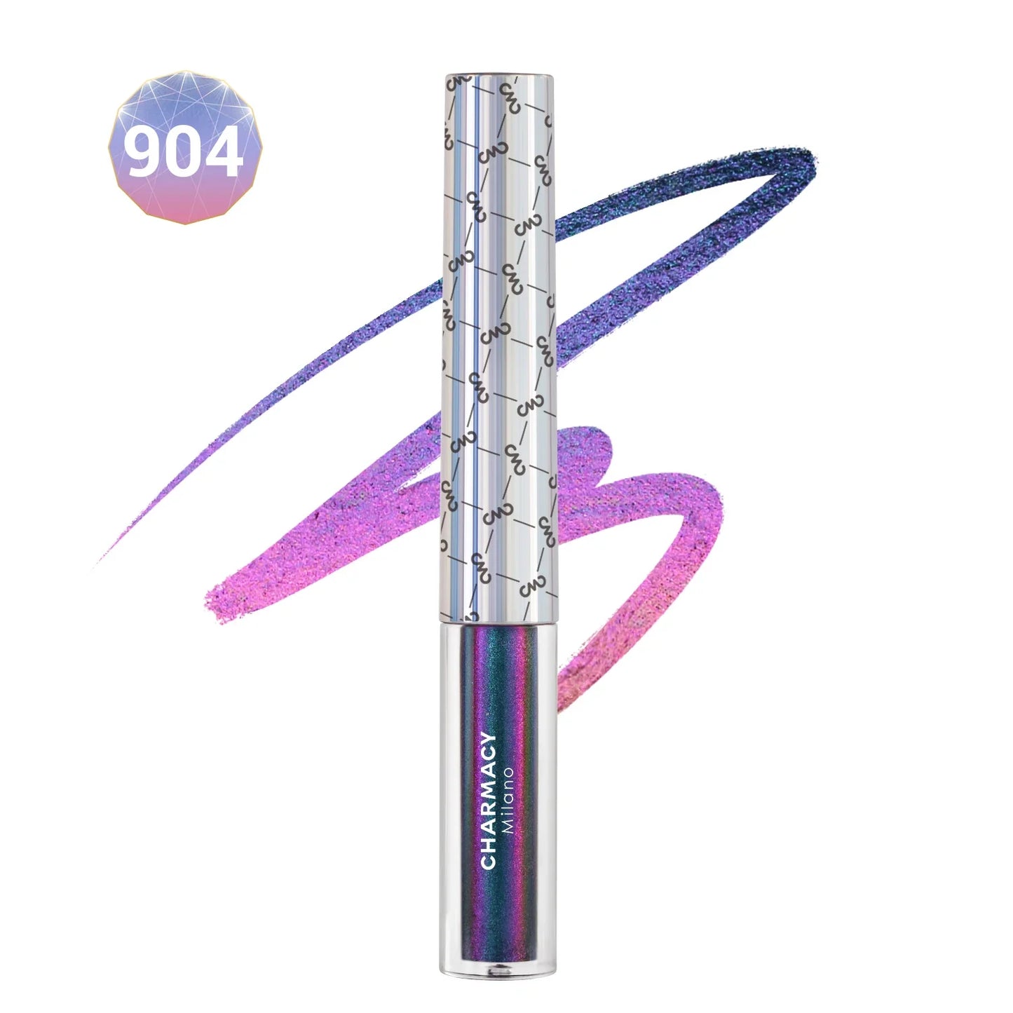 CHARMACY Duochrome Glitter Liquid Eyeliner Waterproof Long-lasting Ultra-Fine Tip Smudge-proof Eye Liner Makeup for Women