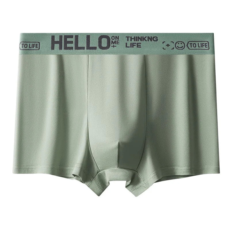 Men's Mid-Waist Thin Briefs Breathable Comfortable Large Size Sports Boxer Shorts Youth Flat Briefs Underwear Polyester Fiber