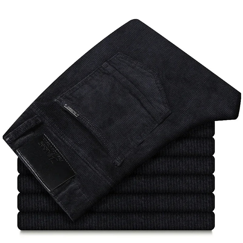 6 Color Men Corduroy Casual Pants, 2022 Autumn Winter New Style Business, Fashion Stretch Regular Fit Trousers Male Clothes.