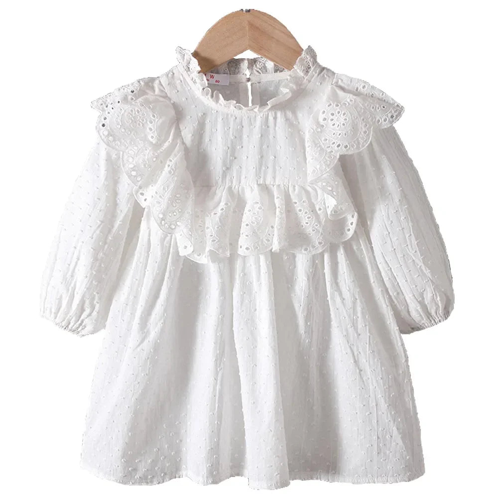 Spring fall toddler Girls' Baby Clothes Lace Long Sleeve Dress costume for infant Girls' Clothing 1-6 Year baby Birthday Dress