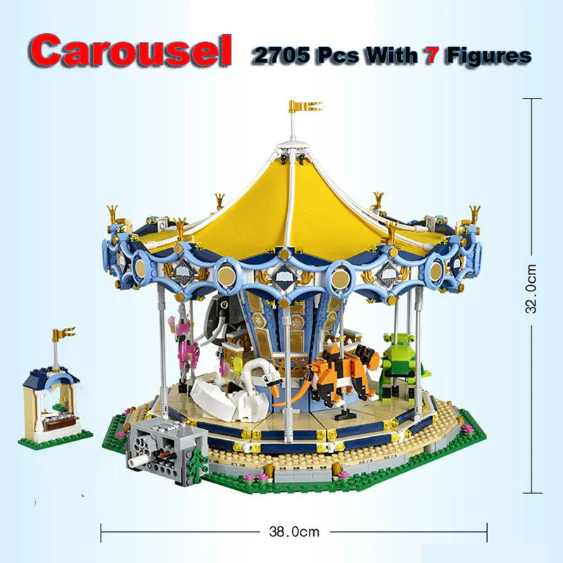 Led Lights With Motor Roller Loop Coaster Building Blocks Moc 10261 10303 10247 10257 Display Kid Toys Birthday Christmas Gifts