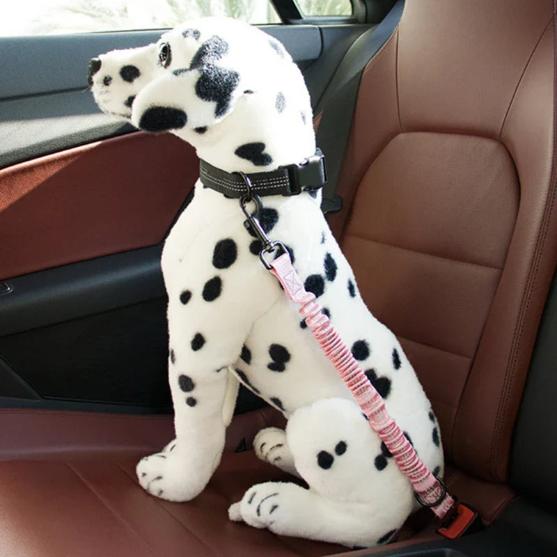 Dog Car Seat Belt Dog Seat Belt Leash Vehicle Belt Adjustable Cushioning Elastic Reflective Safety Rope for Dogs Cat