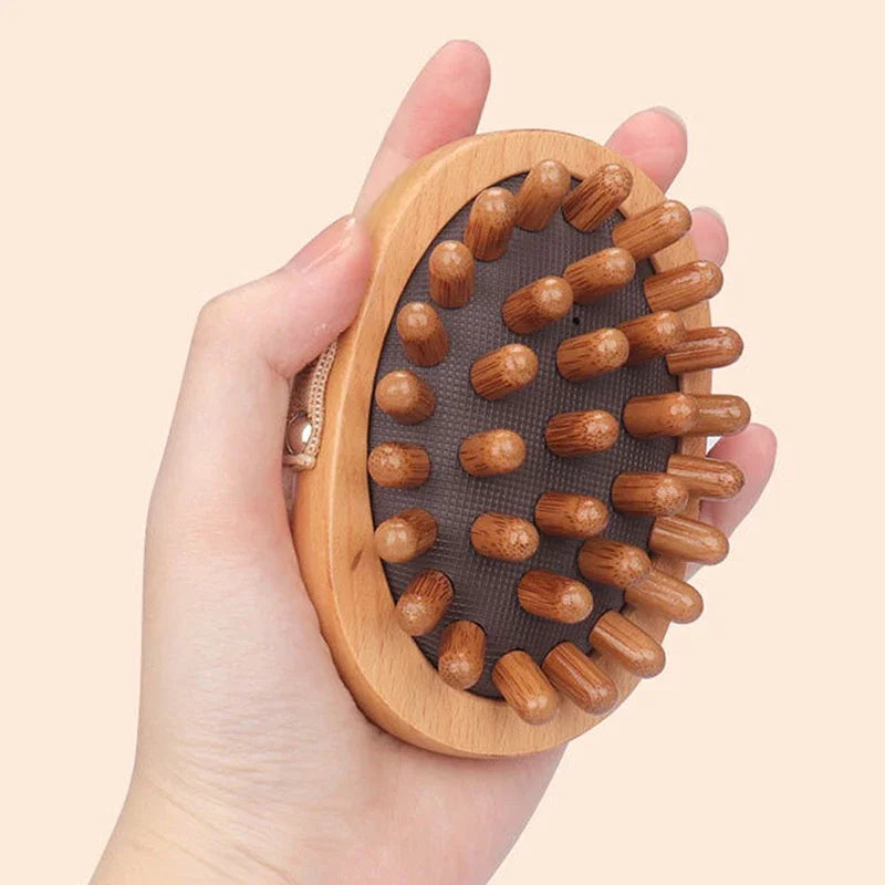 Wooden Massage Body Brush for Cellulite and Improve Lymphatic Blood Circulation Dry Brush Remove Dead Skin Shower SPA Bath Brush
