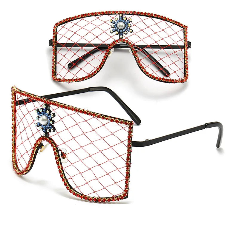 Luxury Diamonds Steampunk Sun Glasses Women Men Oversized Rhinestone Spectacles DIY Trends Personality Eyewear De Sol Oculos