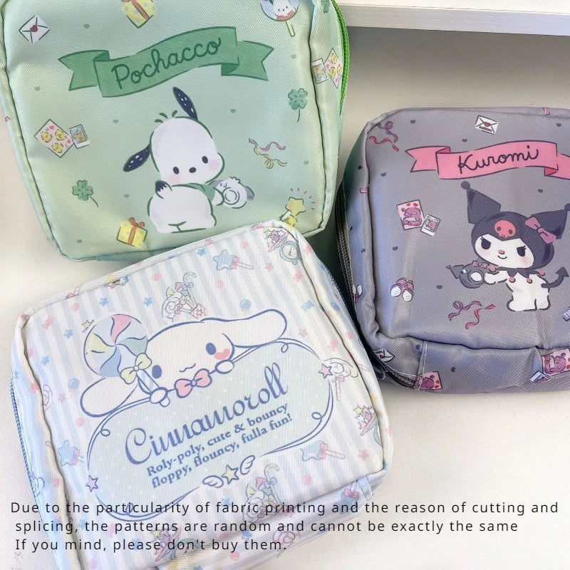 Sanrio Kuromi Storage Bag Cartoon Anime Figures Pochacco Cinnamoroll Purse Q Figural Cute Toy Bag Girls Birthday Christmas Gifts