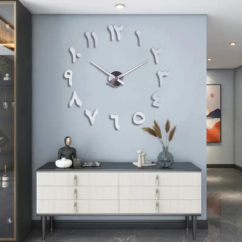 Large wall clock mirror, digital  wall  clock  living room and study.