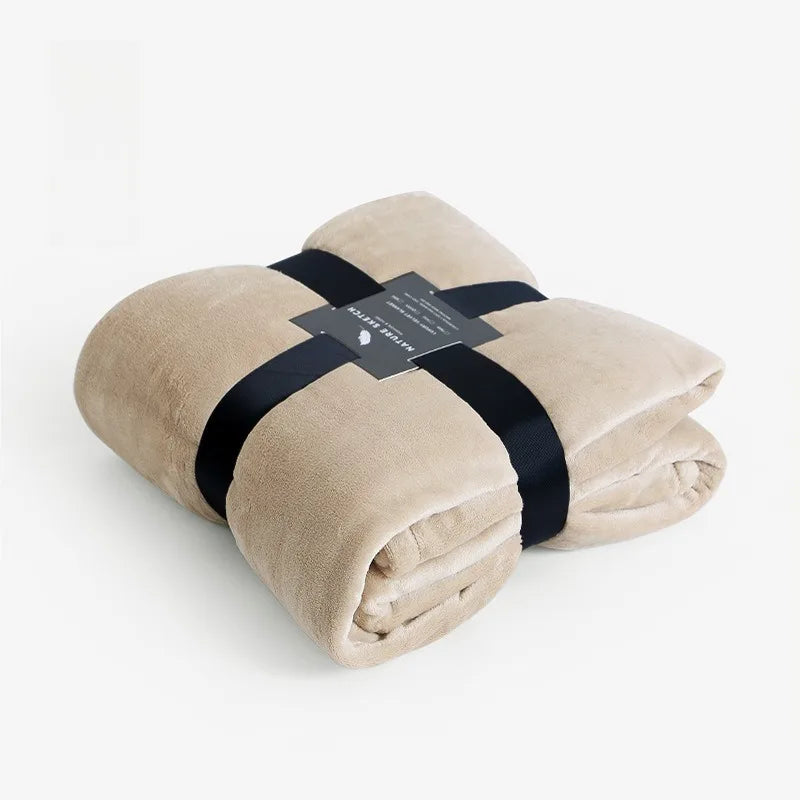 Blanket Flannel Blanket Winter Single Blanket Shawl Office Lunch Break Air Conditioner Coral Fleece Nap Blanket