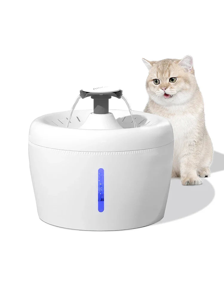Amicura 2.5L Water bowl Cat Fountain for Cats Ultra-Quiet Drinking Fountain 20dB for Pets Electric Water Dispenser for Dogs