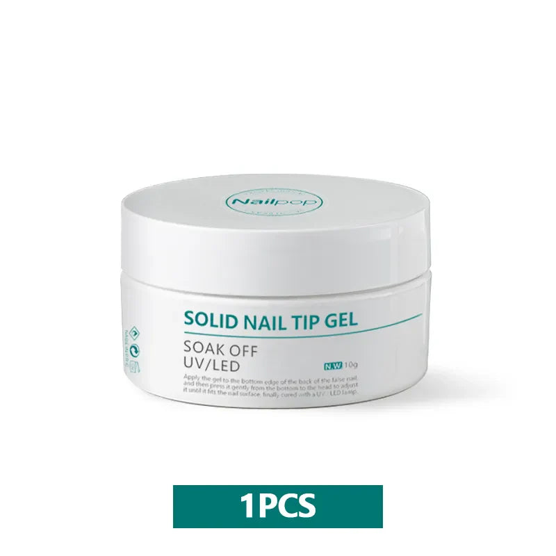 Nailpop Solid Nail Patch Gel Easy Stick Gummy Adhesive Bond UV Glue For American Pose Capsule Tips Strong Adehesion 10ml