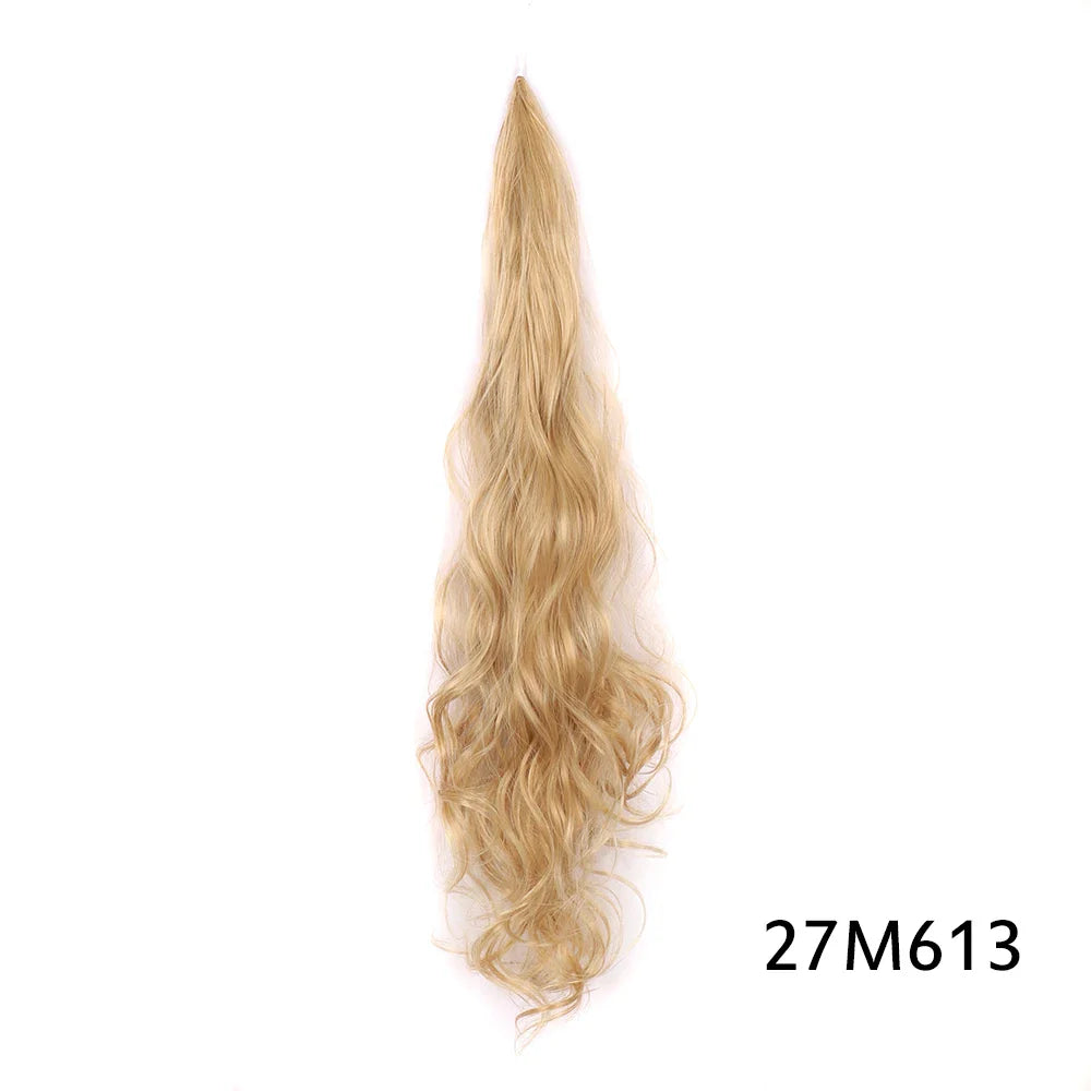 32" Flexible Wrap Around Ponytail Hair Extension Long Curly Synthetic Ponytail Wavy Pretty Hair Ponytails Hairpieces For Women