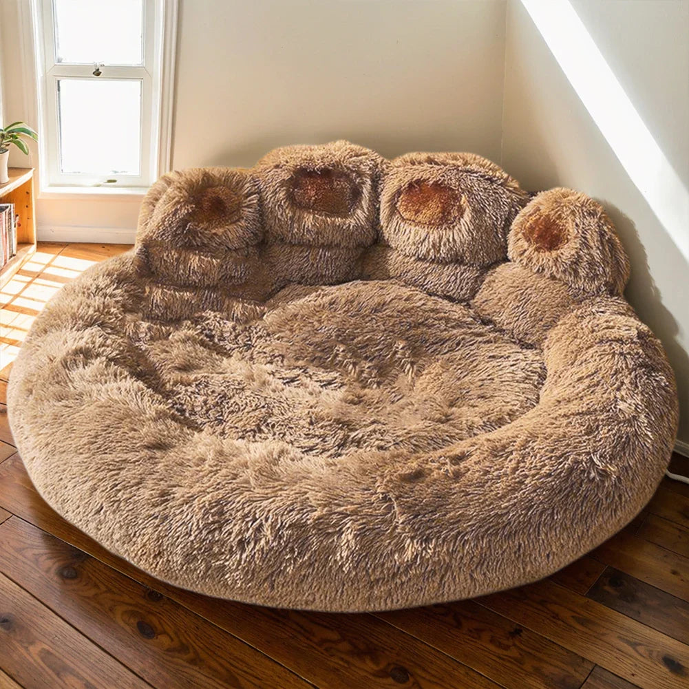 Luxury Dog Bed Paw Shape Plush Dog Mat Beds for Small Medium Large Dogs Kitten Supplies Pet Dog Calming Bed Washable Cushion