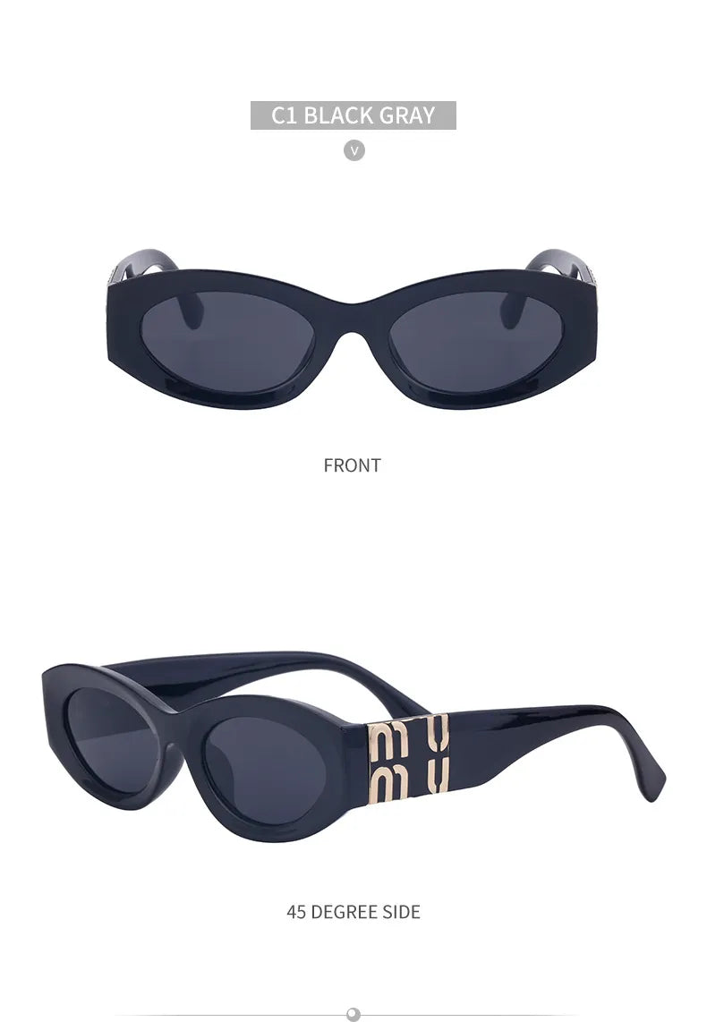 Vintage Oval Women's Sunglasses Luxury Designer Brand Men's Small Frame Cat Eyes Sunglasses gafas de sol UV400