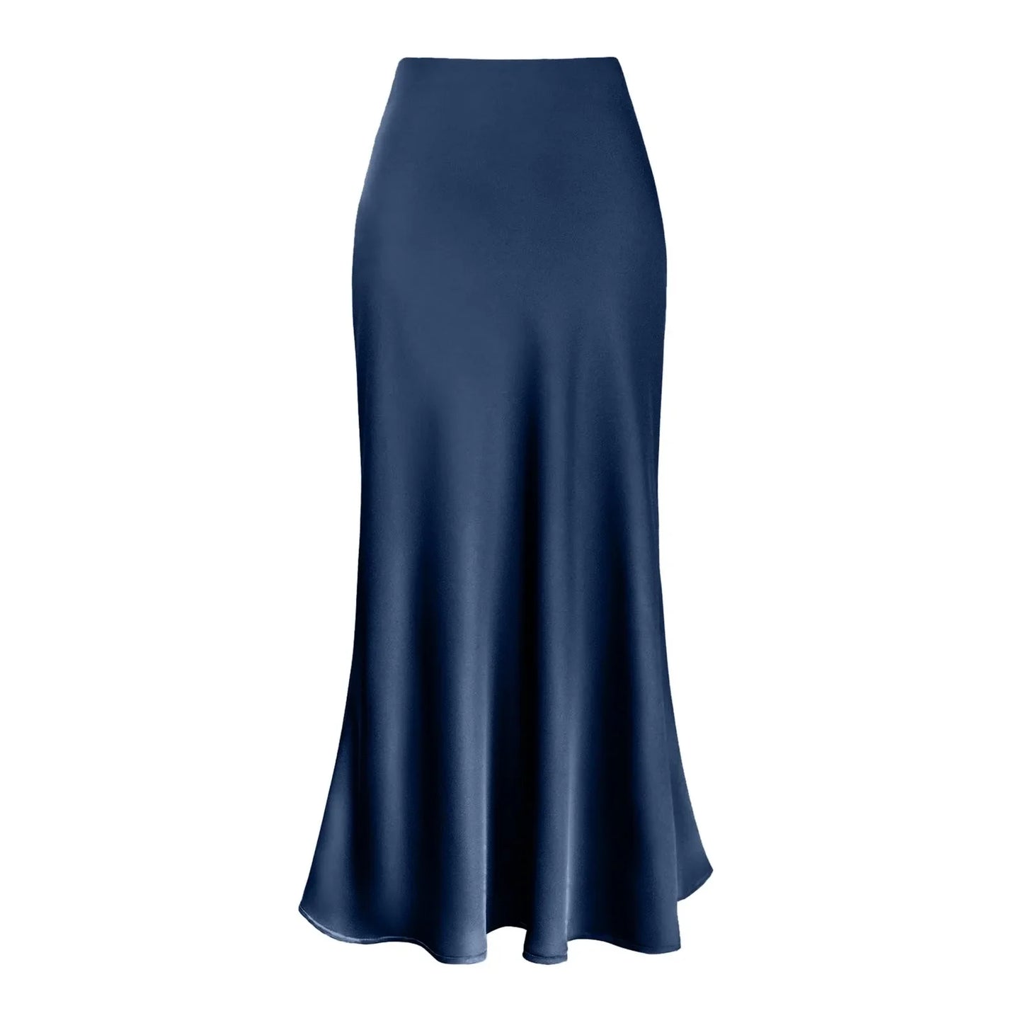 Silk Satin A-Line Pleated Long Skirts Women 2024 Summer Korean Elegant Skirt High Waist Solid Satin Dress Midi Maxi Skirt 스커트
