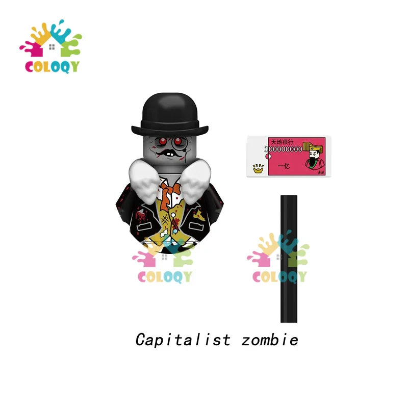 Kids Toys Zombies Building Blocks Line Infantry Soldiers Mini Action Figures Toys For Halloween Gifts For Boys