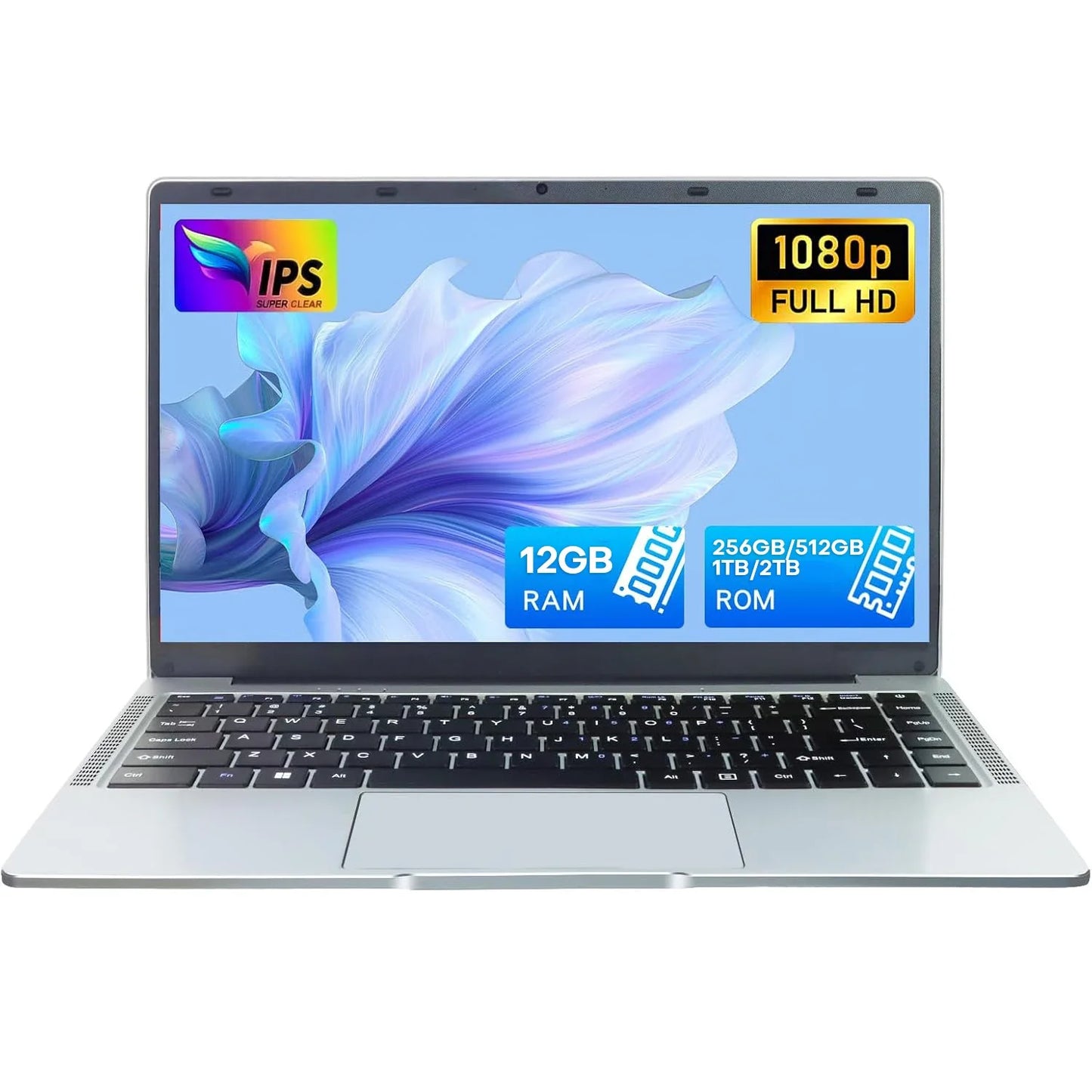 14.1" Ultra Slim Windows 11 Pro Laptop Computer, intel Atom A3950 12GB RAM, 1TB 2TB SSD Notebook, PC 1080P HD Office Study Laptops.
