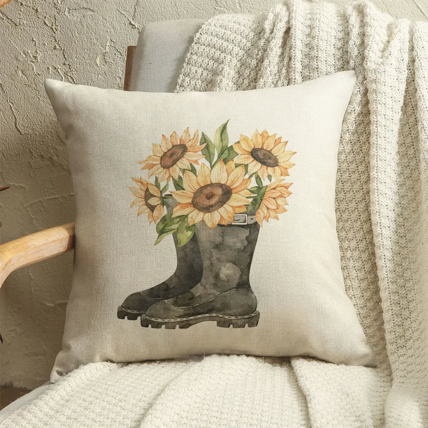 Pumpkin Car Sunflower pillows Thanksgiving Day Pillowcase Happy Autumn Cushion Cover Cotton Linen Sofa home decorations pillows