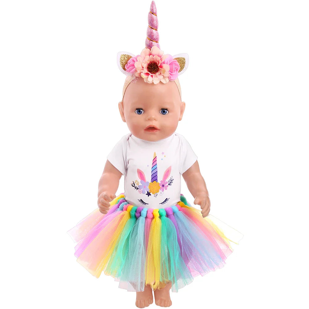 43 Cm Boy American Dolls Uniforms Unicorn Queen Born Baby Toys 18 Inch Doll Gift f41