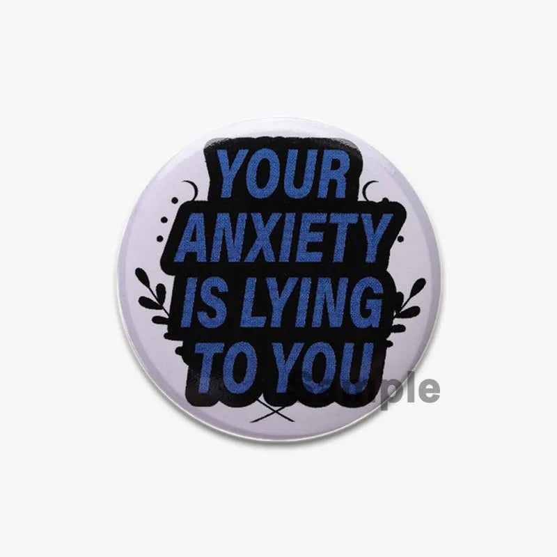 32/44/58mm Creative Round Animal Letter Pins Cartoon Character Funny