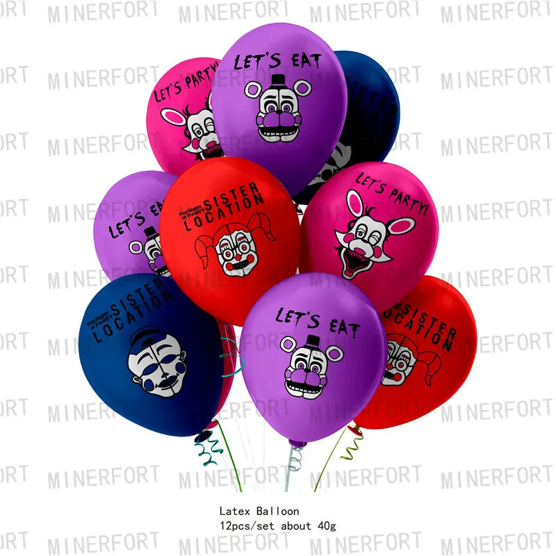 FNAF Five Nights Freddyed Birthday Party Decorations Disposable Tableware Cup Plate Party Supplies