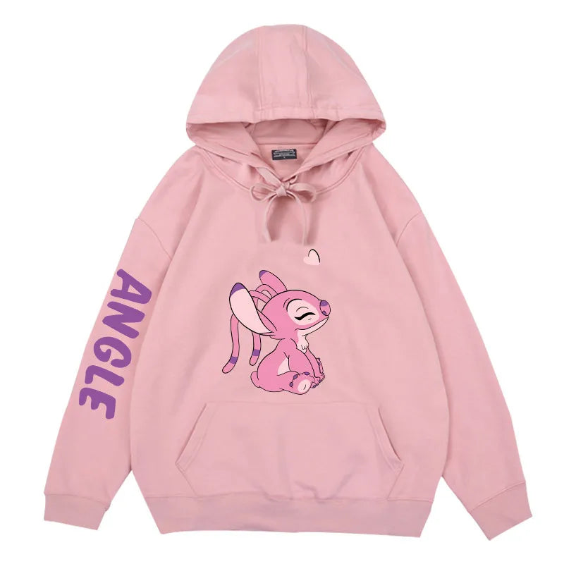 Disney Winter Couples Hoodie Stitch Sweater Loose Jacket Clothes Women's Tops