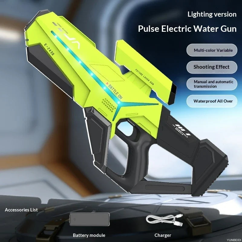 Electric LED Water Gun Automatic Water Suction Large-capacity Continuous Water Spray Summer Game Interaction Children's Gift