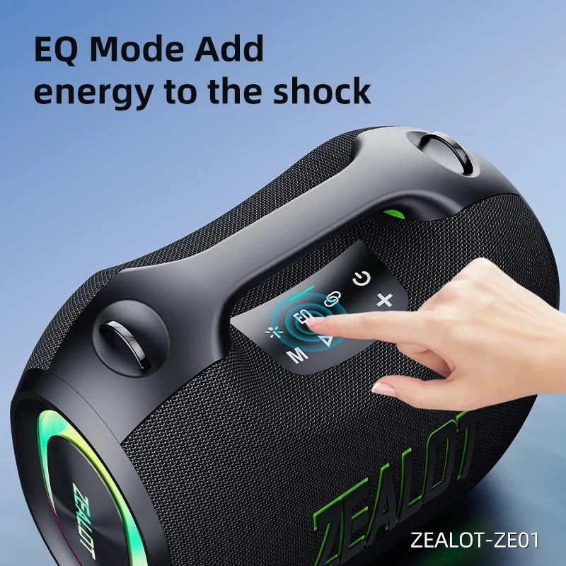 Zealot-ZE01 120W Big Power Portable Bluetooth Speaker Wireless TWS Subwoofer Bluetooth Speaker Waterproof Mobile HIFI Quality