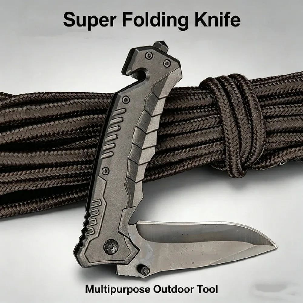 Outdoor portable folding knife - Multi-purpose high-hardness stainless steel wilderness survival knife