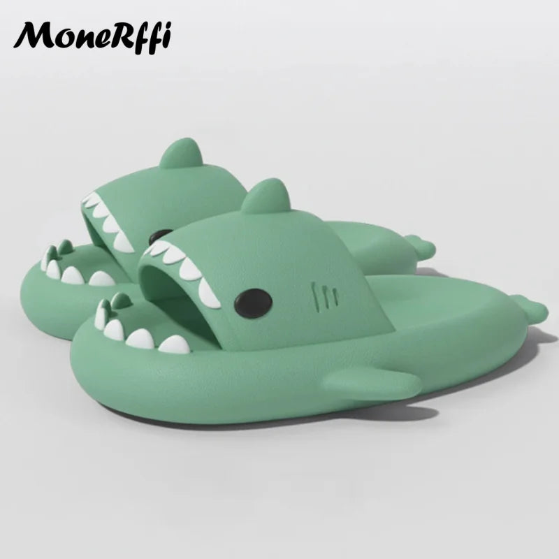 2024 Shark Slides Women Men Summer Shark Slippers Indoor Non-Slip Bathroom Shoes Women Flat Sandals Couple Beach Flip Flops