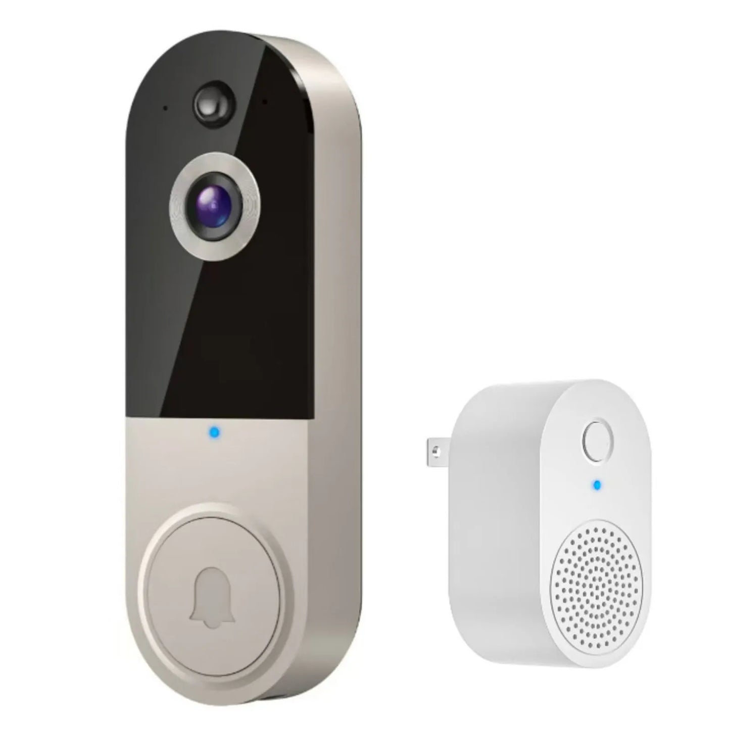 Wireless Video Doorbell with Mic & Speaker, Night View Camera Rechargeable Electronic Doorbell  for Home Safety Protection.