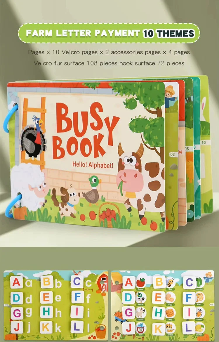 Montessori Baby Busy book My First Quiet Book Paste Early Learning Education Children Toy Matching Puzzles Game For Baby Gift