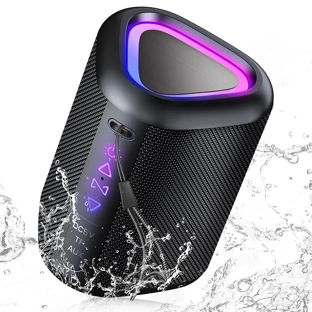 Bluetooth Speaker, 2026 Portable Wireless Speakers with Led Light, Bluetooth 5.4, 24H Playtime, Enhanced Bass, IPX7 Waterproof