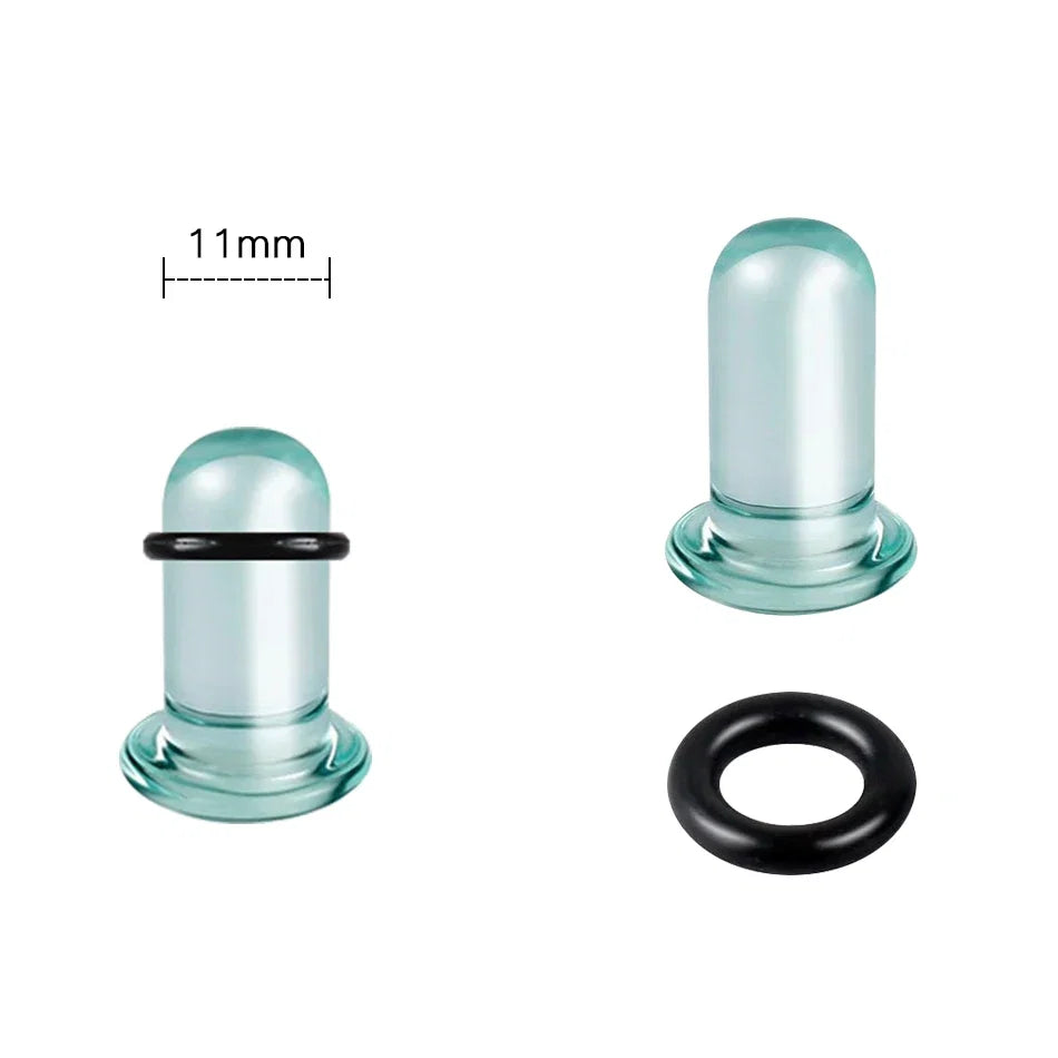 2pcs Glass Ear Gauges Stretching Kit Short Taper Expander 1.6-16mm