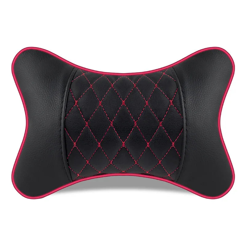 Car Neck Pillows Both Side Pu Leather 1pcs Pack Headrest For Head Pain Relief Filled Fiber Universal Car Headrest Pillow