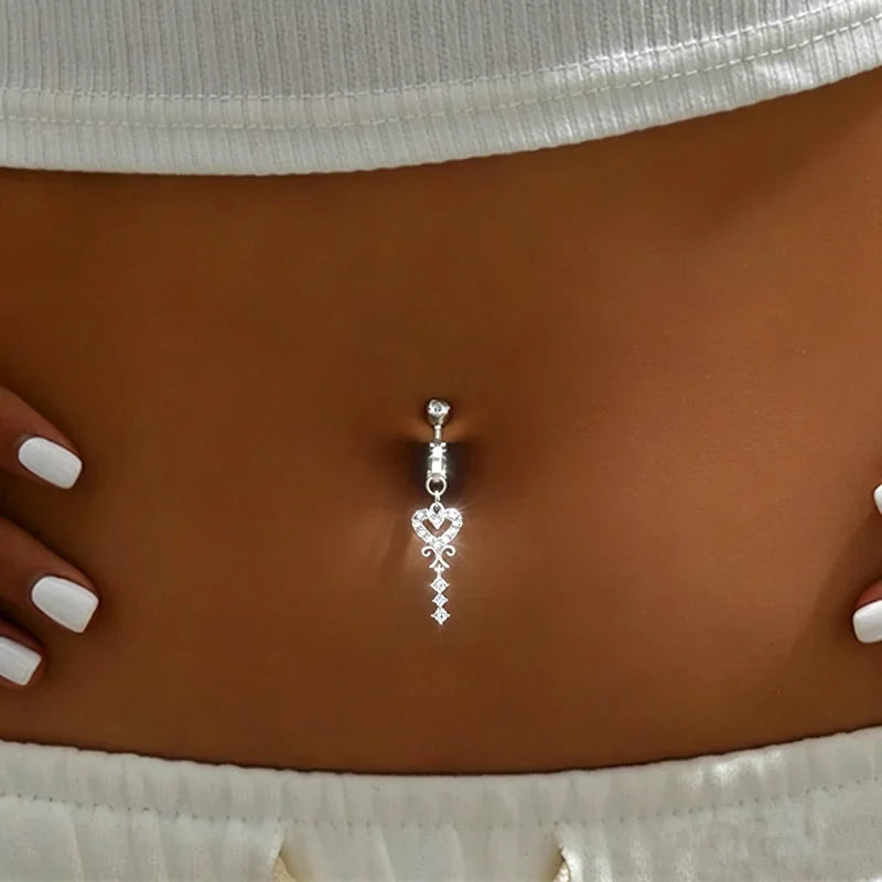 Clip On Belly Button Ring Butterfly Copper Zircon Pink Fake Belly Piercing Umbilical Navel Body Jewelry Trendy Fashion Style