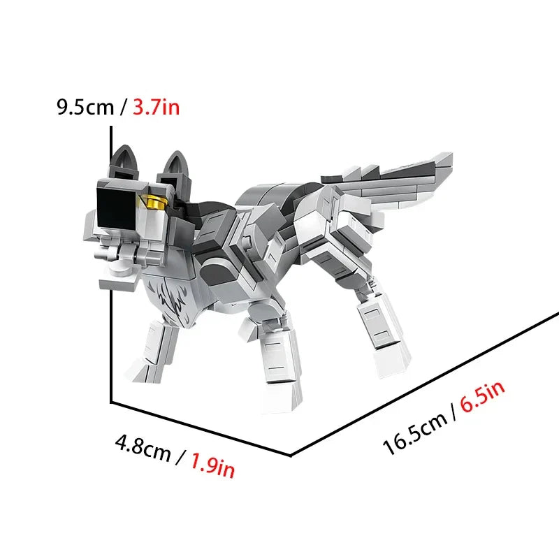 Creative Animal Models MOC Building Blocks Giraffe Lion Wolf Children DIY Assembled Brick Toys for Boy Birthday Christmas Gifts