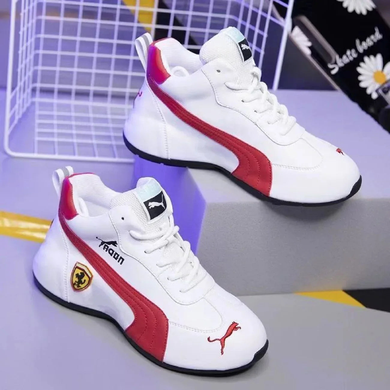 Men leather surface casual shoes; low-top sports shoes; comfortable soft sole new style.