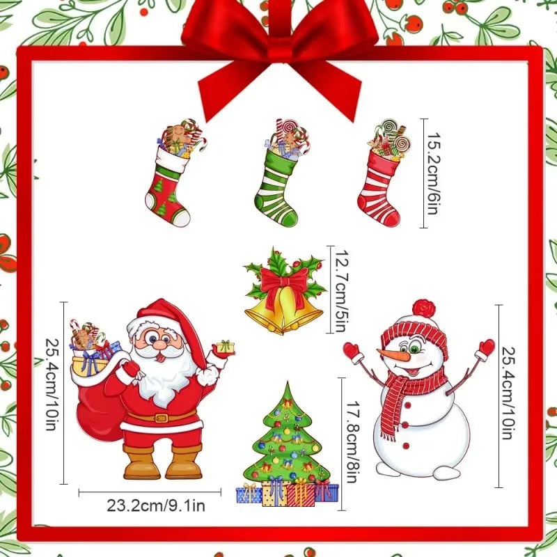 Christmas Themed Magnetic Sticker  3D Christmas Cartoon Magnet Fridge Stickers Soft PVC Magnetic Refrigerator Magnets