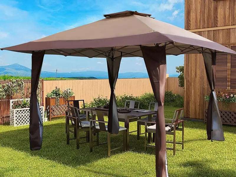 13'x13' Sun Shade Gazebo Canopy with Hardware Kits, Gazebo Shade for Patio Outdoor Garden Events Canopy